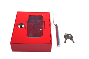 Požární krabička na klíč s kladívkem